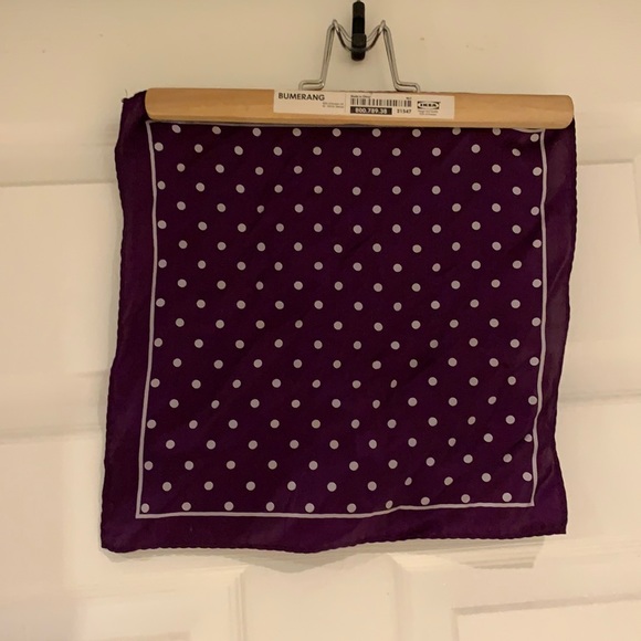MEXX Purple polkadot silk mini scarf Pocket square - Picture 1 of 1